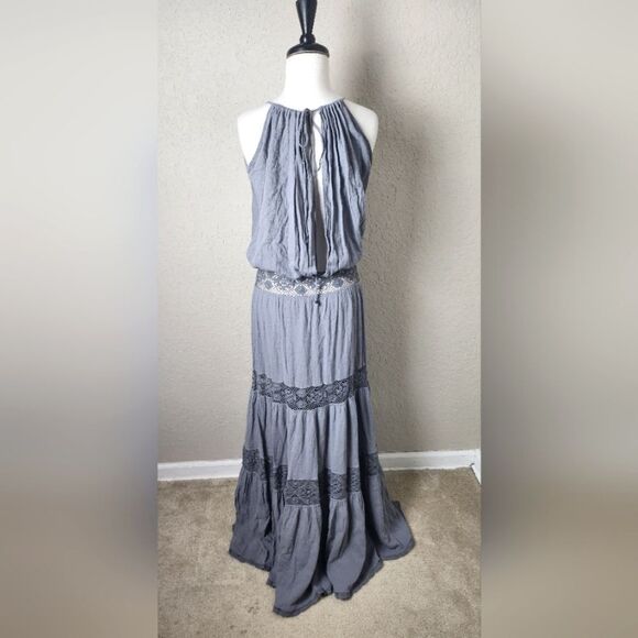 Michelle Jonas Hippie Gauze Maxi Dress Gray Size M New - Picture 6 of 14